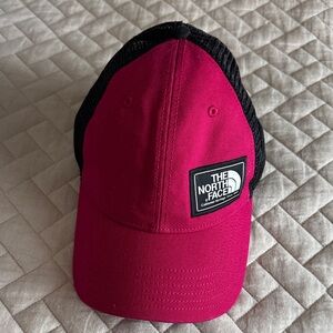The North Face Magenta and Black Hat
